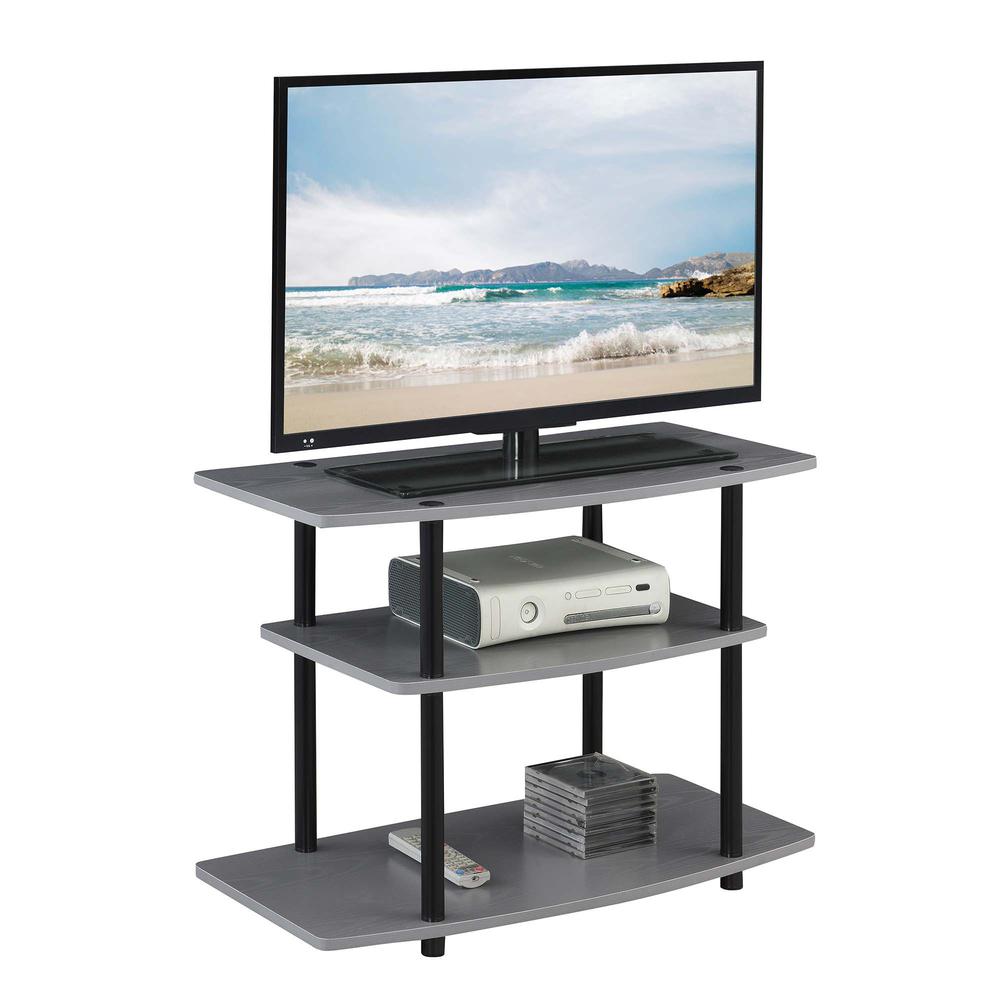 Designs2Go No Tools 3 Tier TV Stand Gray / Black