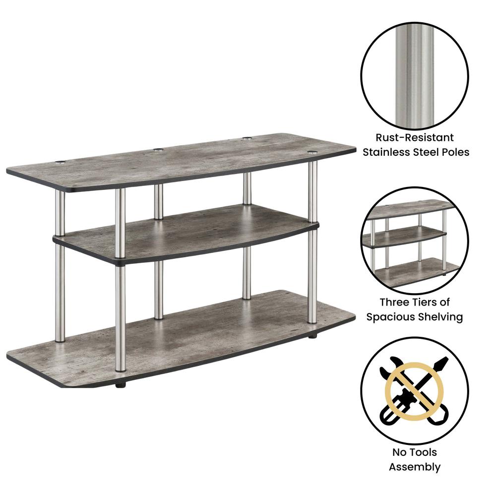 No Tools 3 Tier Wide TV Stand for TVs up to 46 Inches