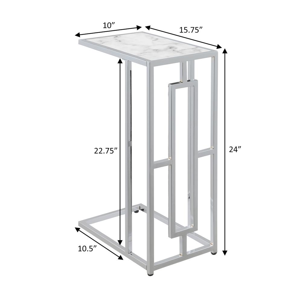 Town Square Chrome Faux Marble C End Table