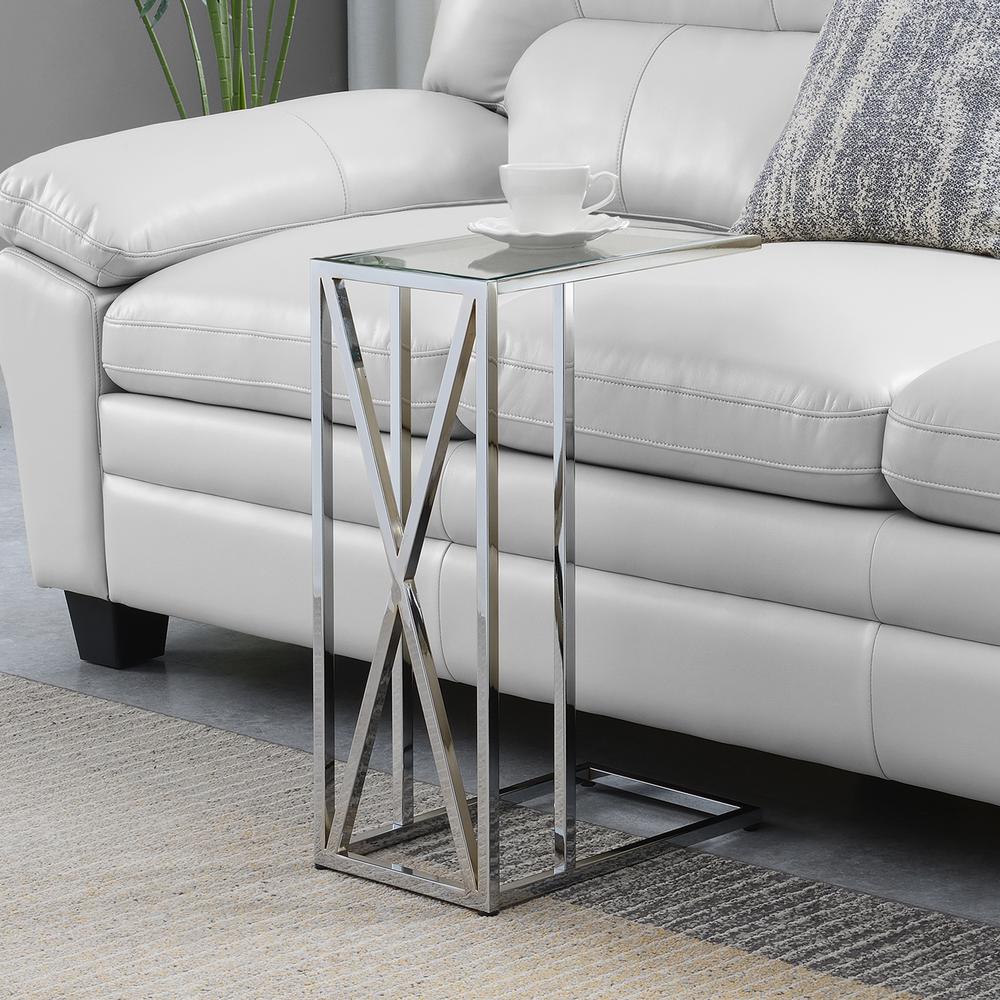 Oxford Chrome Glass C End Table