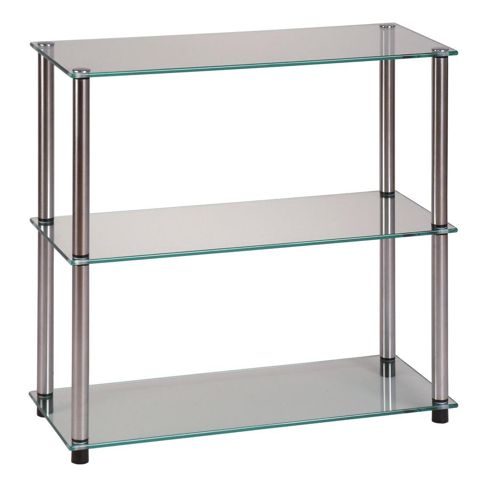 Designs2Go Classic Glass 3 Shelf Bookcase