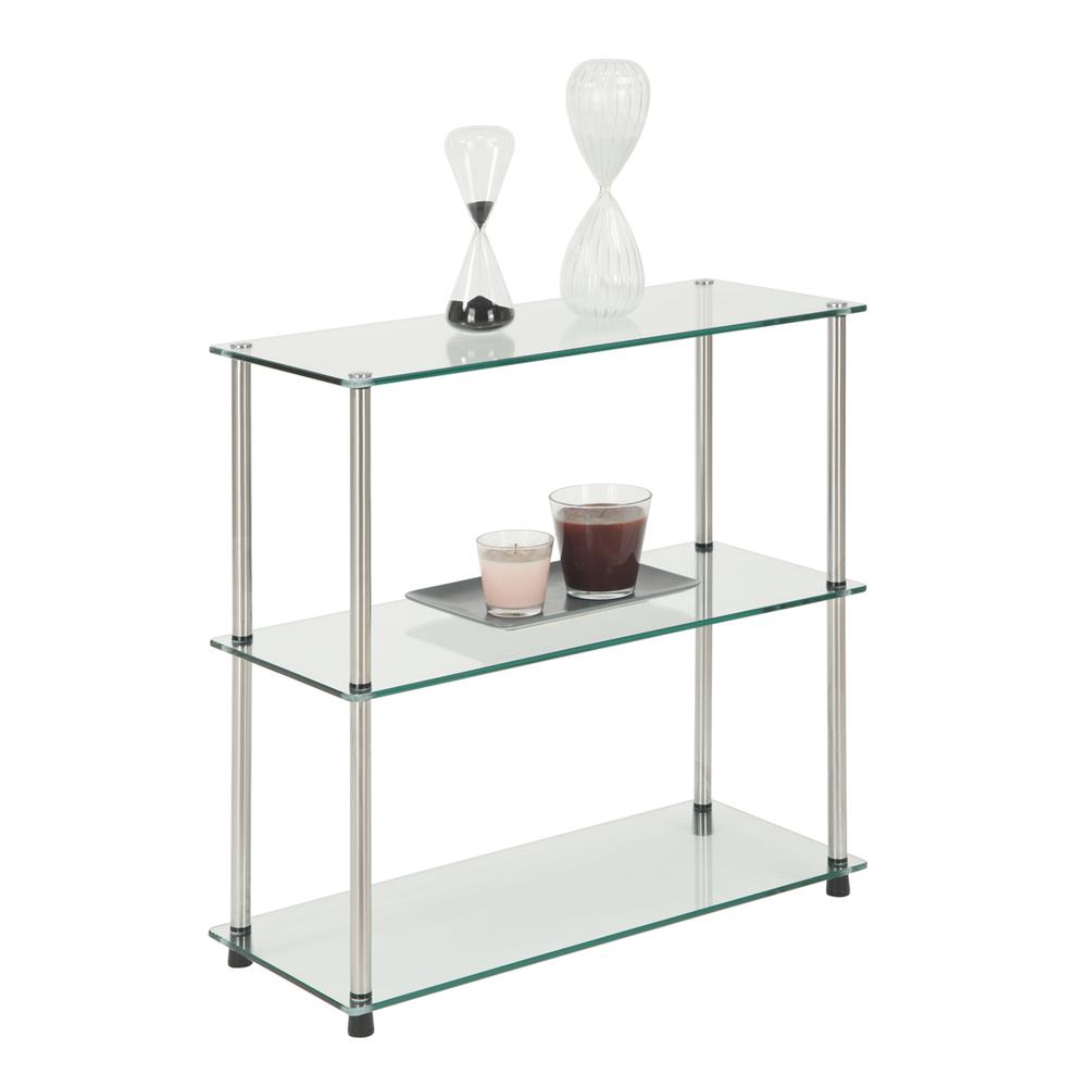 Designs2Go Classic Glass 3 Shelf Bookcase