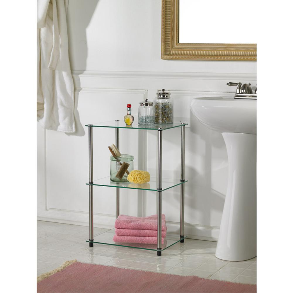 Designs2Go Classic Glass 3 Tier Lamp / End Table