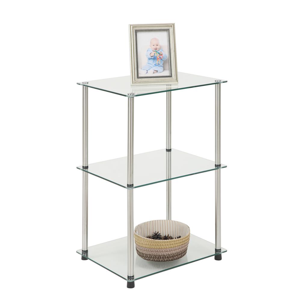 Designs2Go Classic Glass 3 Tier Lamp / End Table