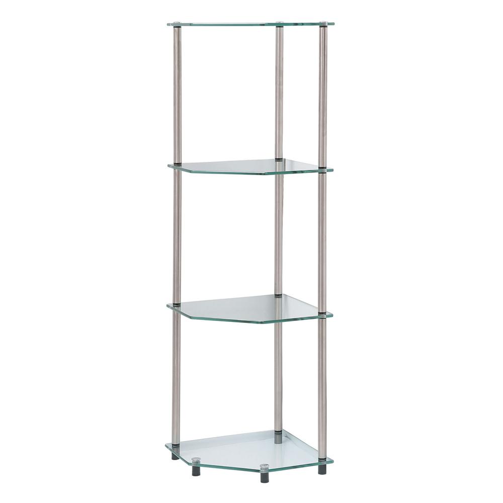 Designs2Go Classic Glass 4 Tier Corner Shelf