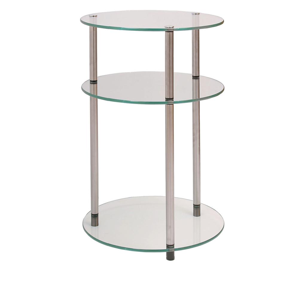 Designs2Go Classic Glass 3 Tier Round Table