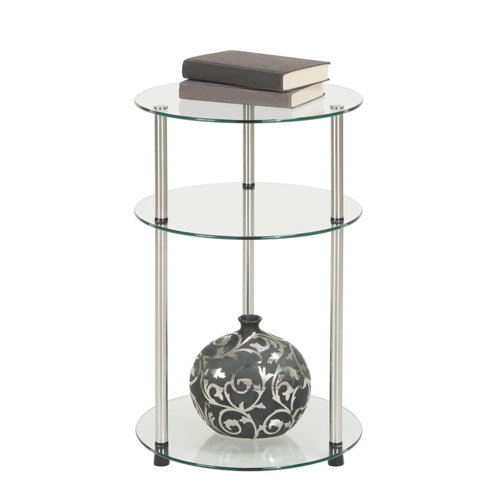 Designs2Go Classic Glass 3 Tier Round Table