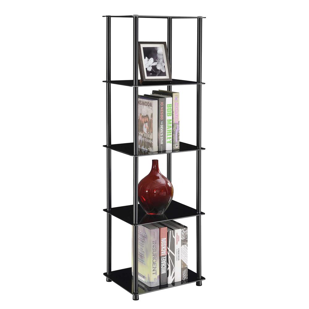 Designs2Go Classic Glass 5 Tier Tower, Black Glass
