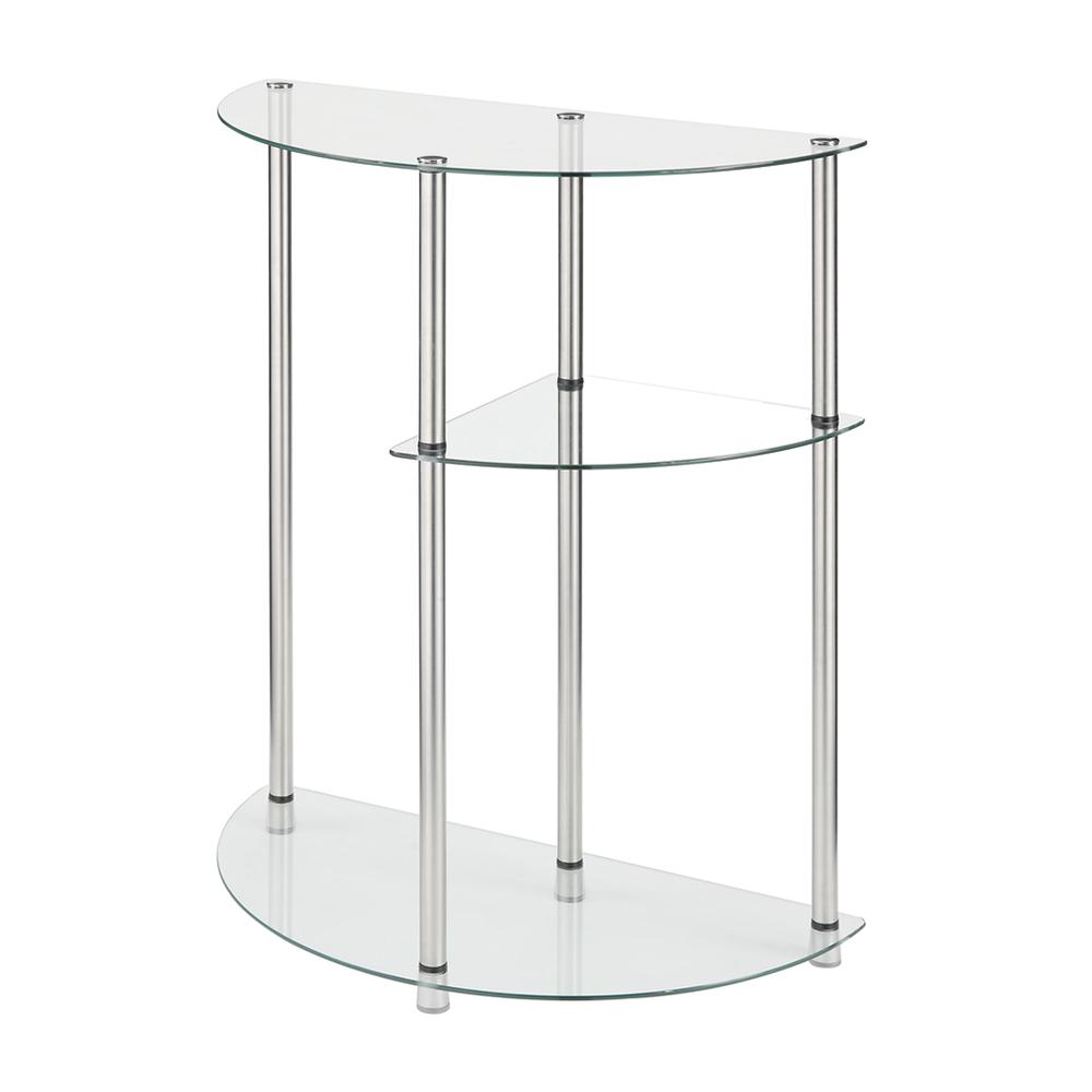 Classic Glass 3 Tier Display Entryway Hall Table