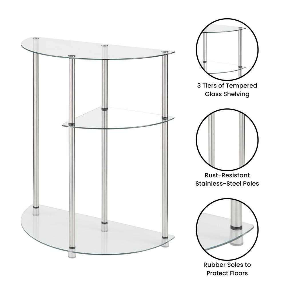 Classic Glass 3 Tier Display Entryway Hall Table
