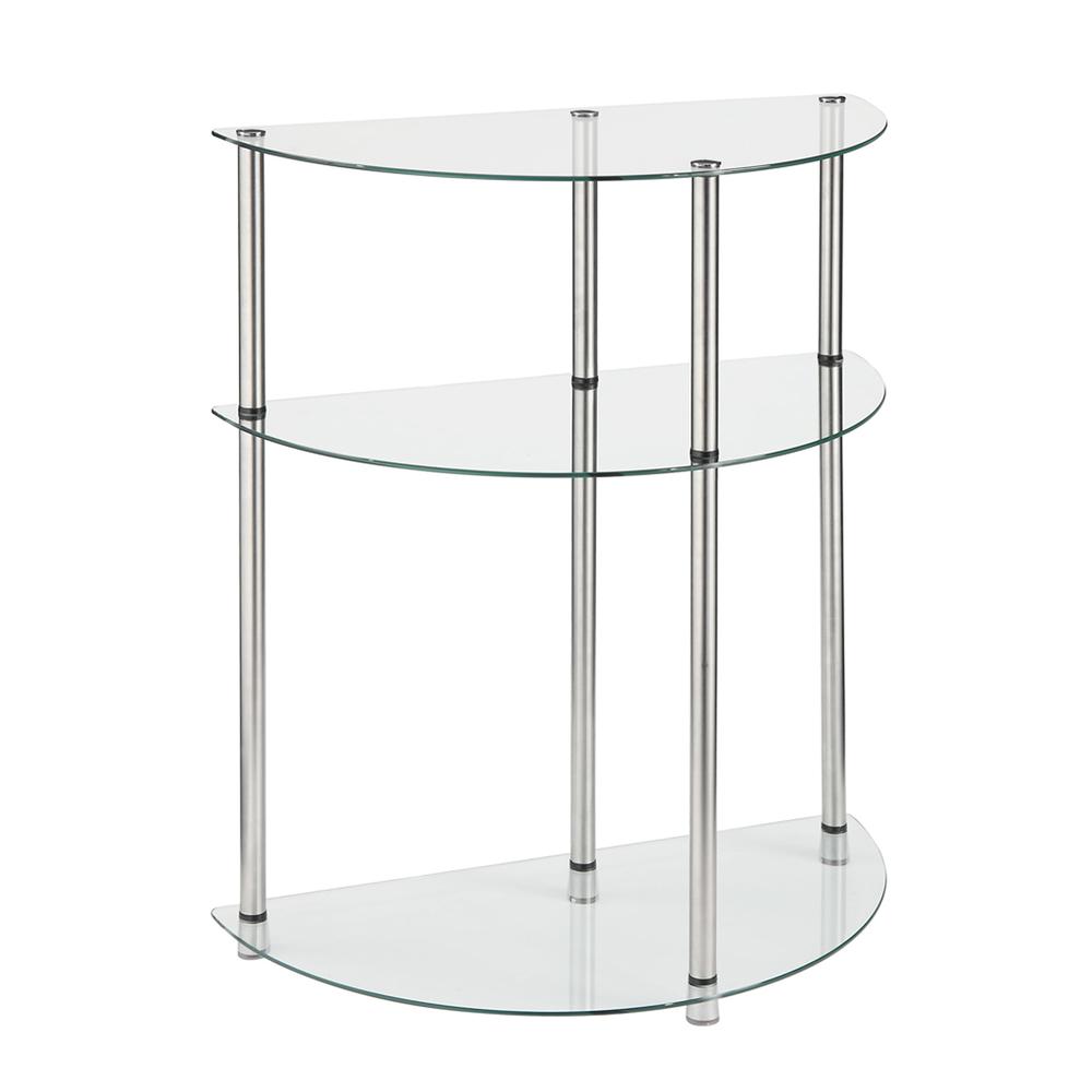 Classic Glass 3 Tier Half-Circle Entryway Hall Table