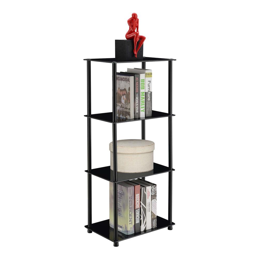 Designs2Go Classic Glass 4 Tier Tower, Black Glass