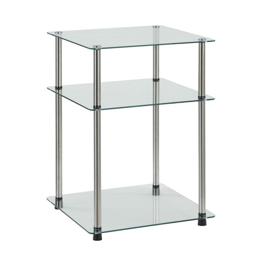 Designs2Go Classic Glass 3 Tier End Table