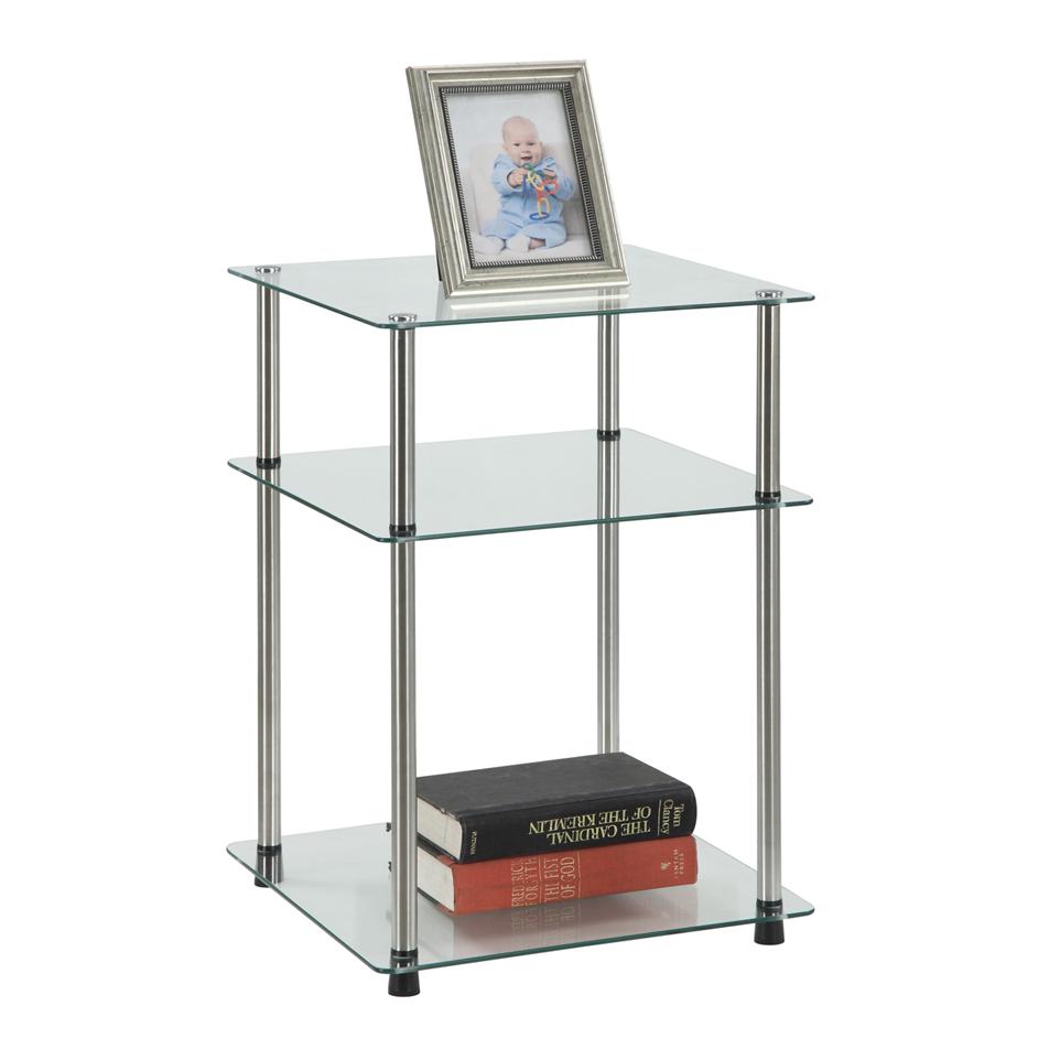 Designs2Go Classic Glass 3 Tier End Table