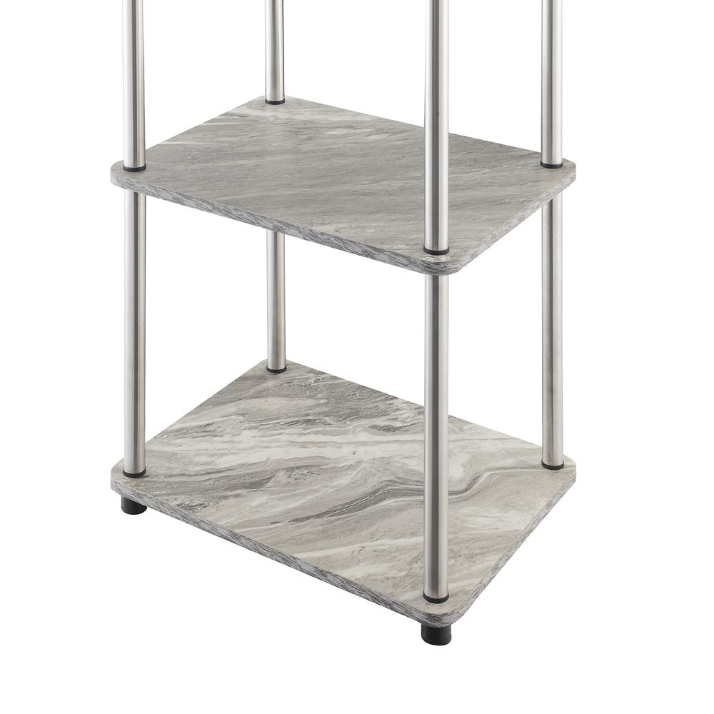 Designs2Go No Tools 5 Tier Tower, Faux Gray Marble/Chrome