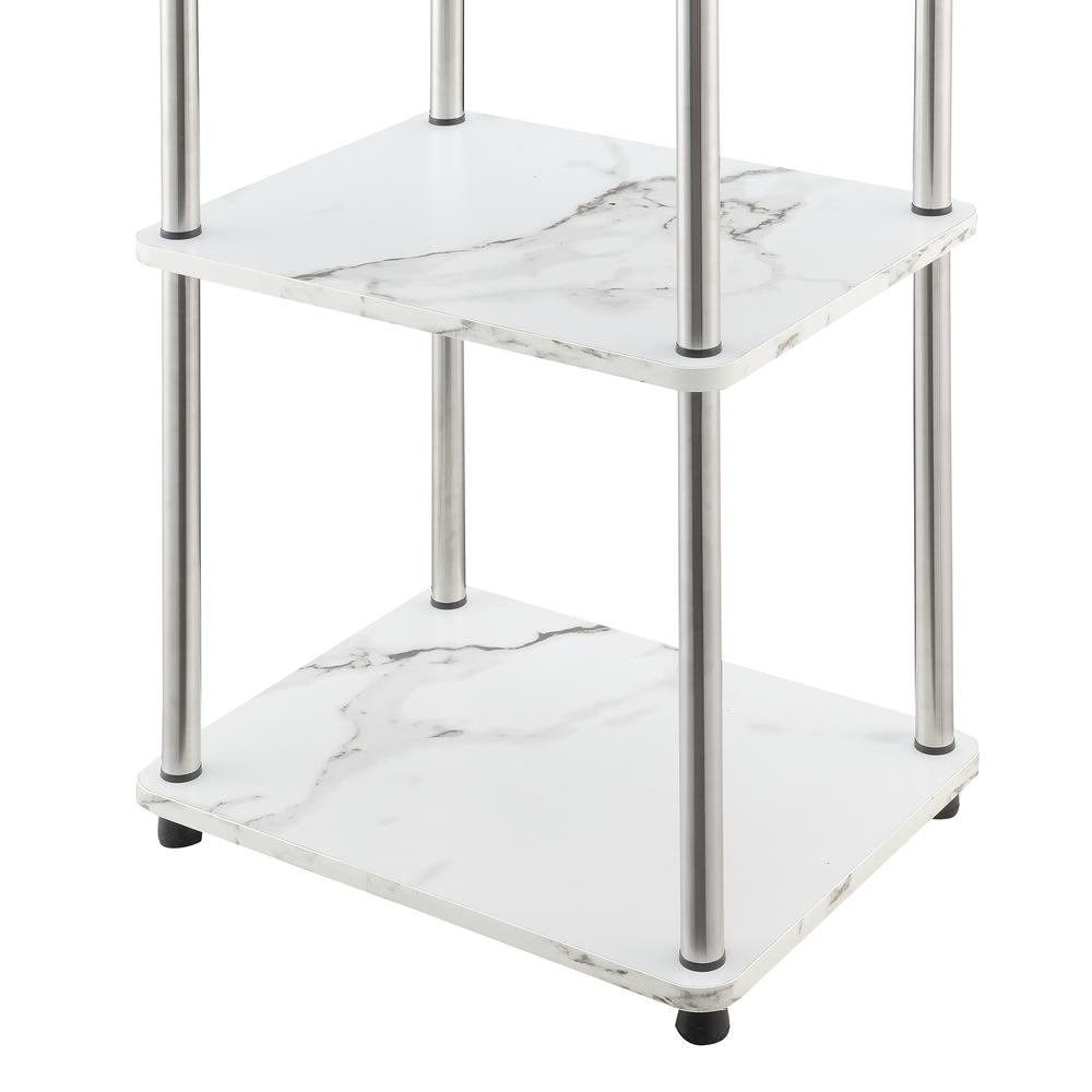 Designs2Go No Tools 5 Tier Tower, Faux White Marble/Chrome