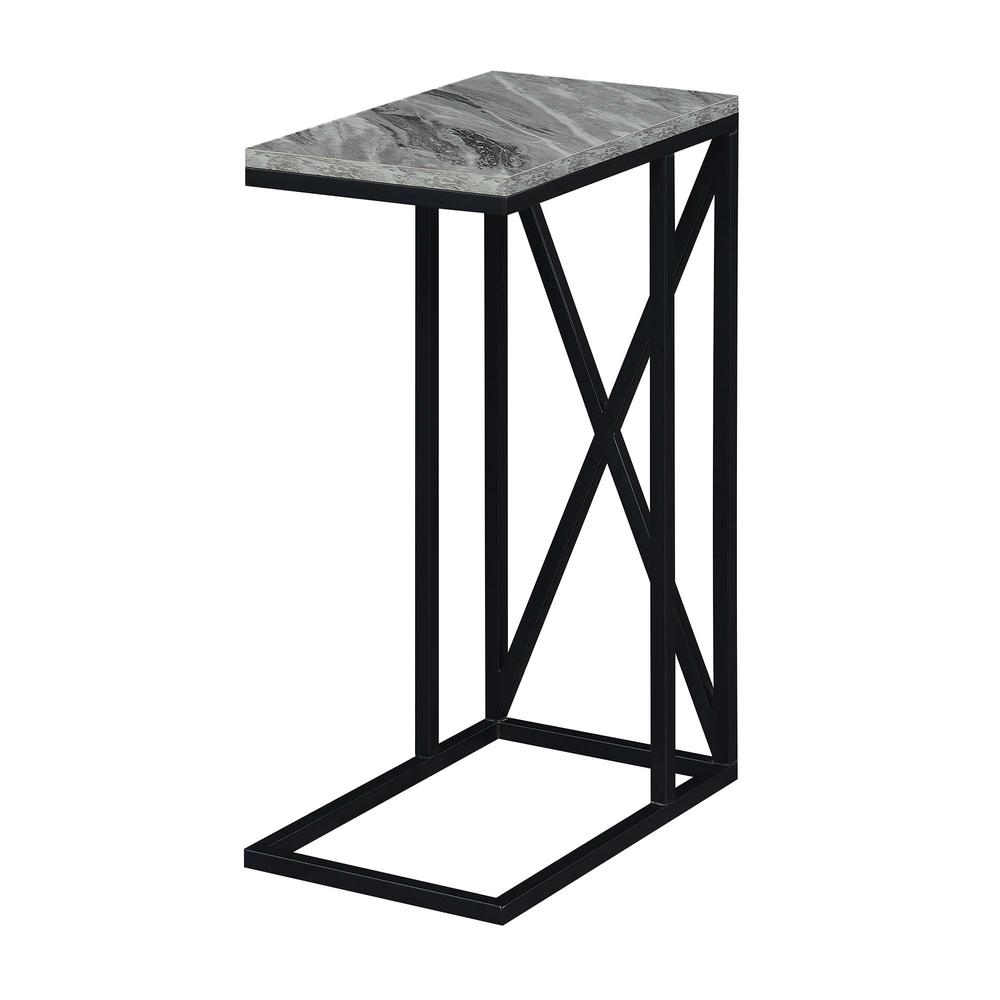 Tucson C End Table, Gray Marble/Black