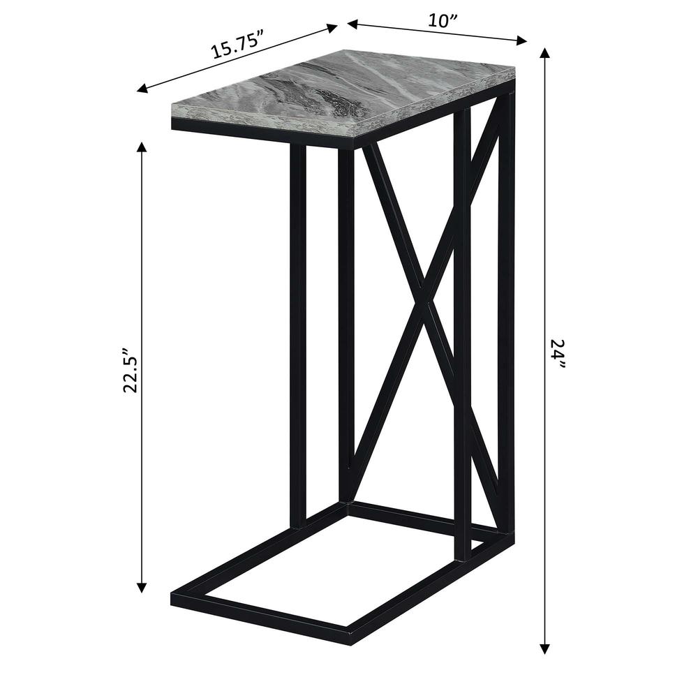 Tucson C End Table, Gray Marble/Black