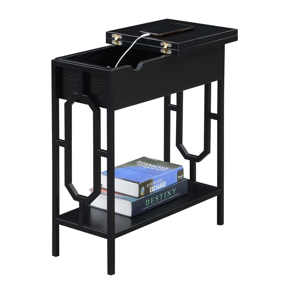 Omega Flip Top End Table with Charging Station*