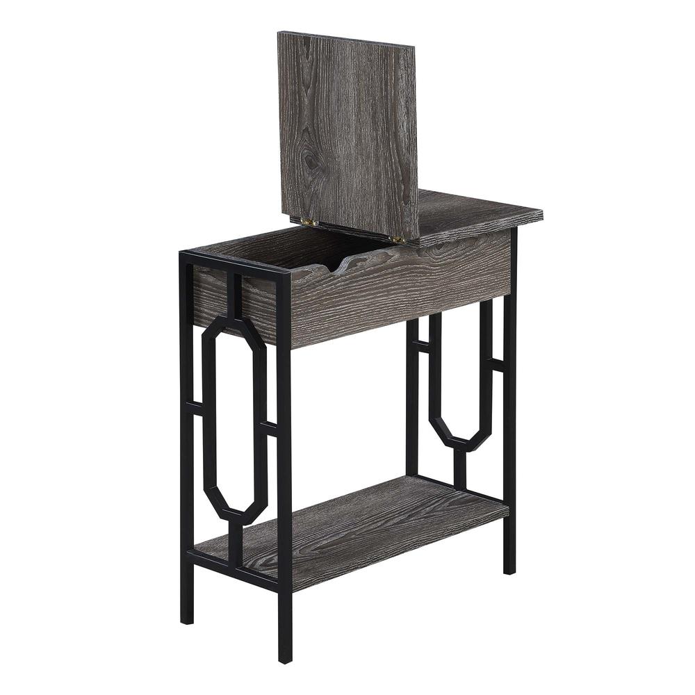 Omega Flip Top End Table with Charging Station