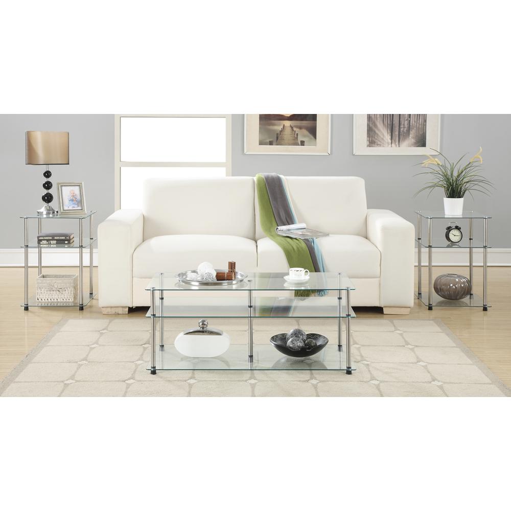 Designs2Go Classic Glass 3 Tier End Table