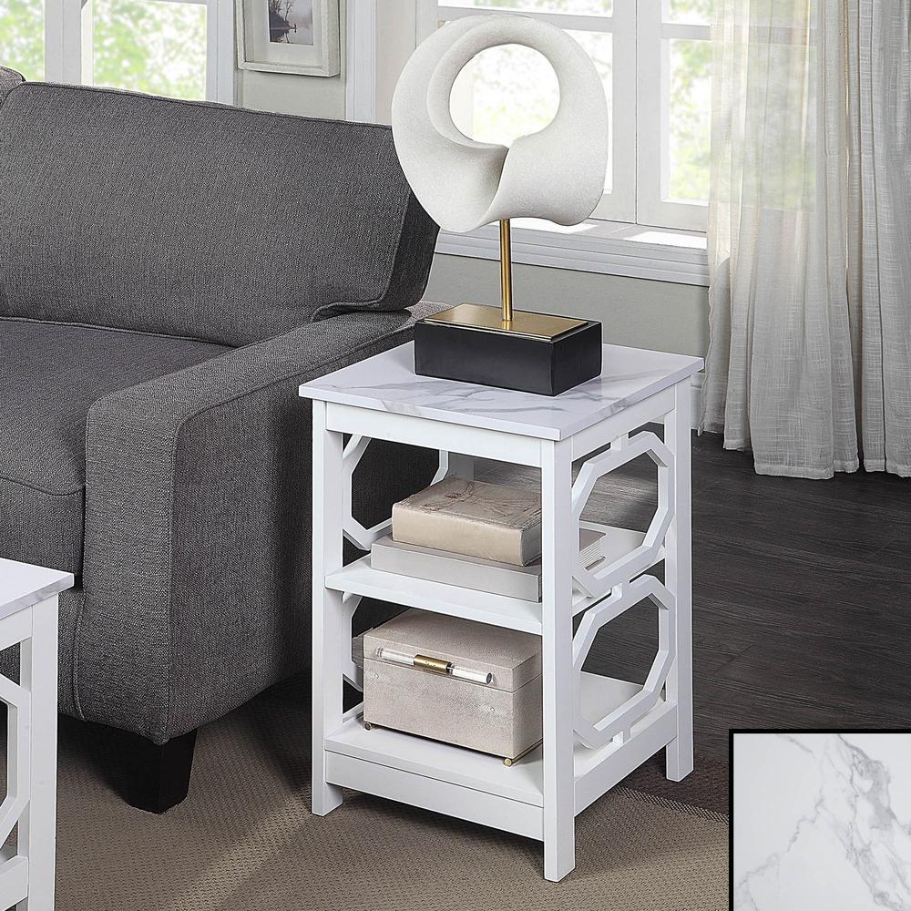 Omega End Table with Shelves