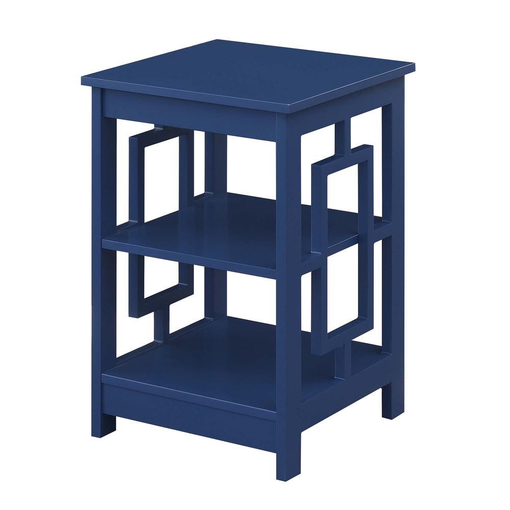 Town Square End Table with Shelves -Cobalt Blue