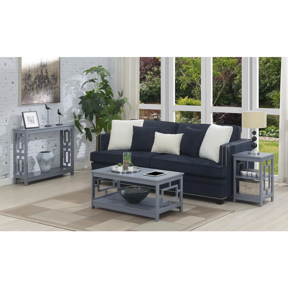 Town Square End Table with Shelves -Gray