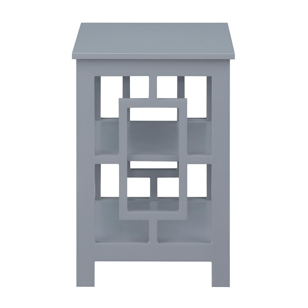 Town Square End Table with Shelves -Gray