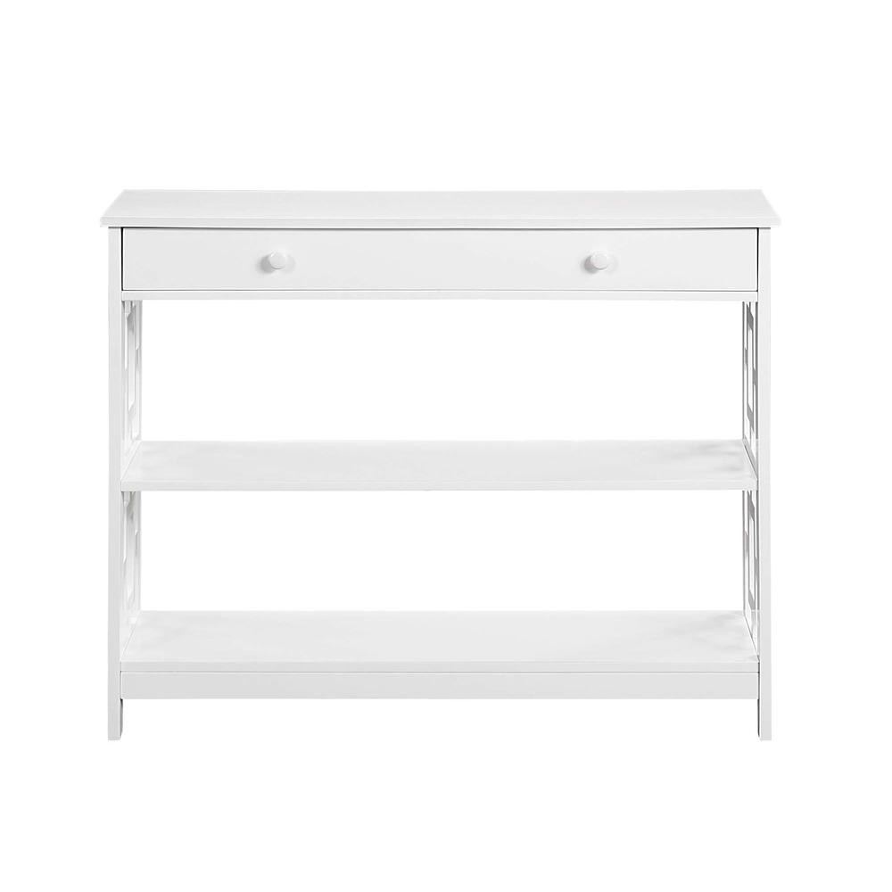 Town Square 1 Drawer Console Table, White