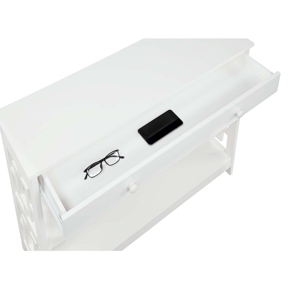 Town Square 1 Drawer Console Table, White