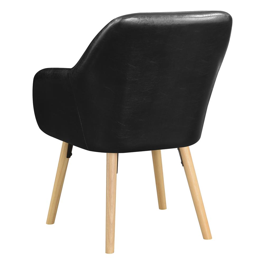 Take a Seat Charlotte Accent Chair, Black Faux Leather