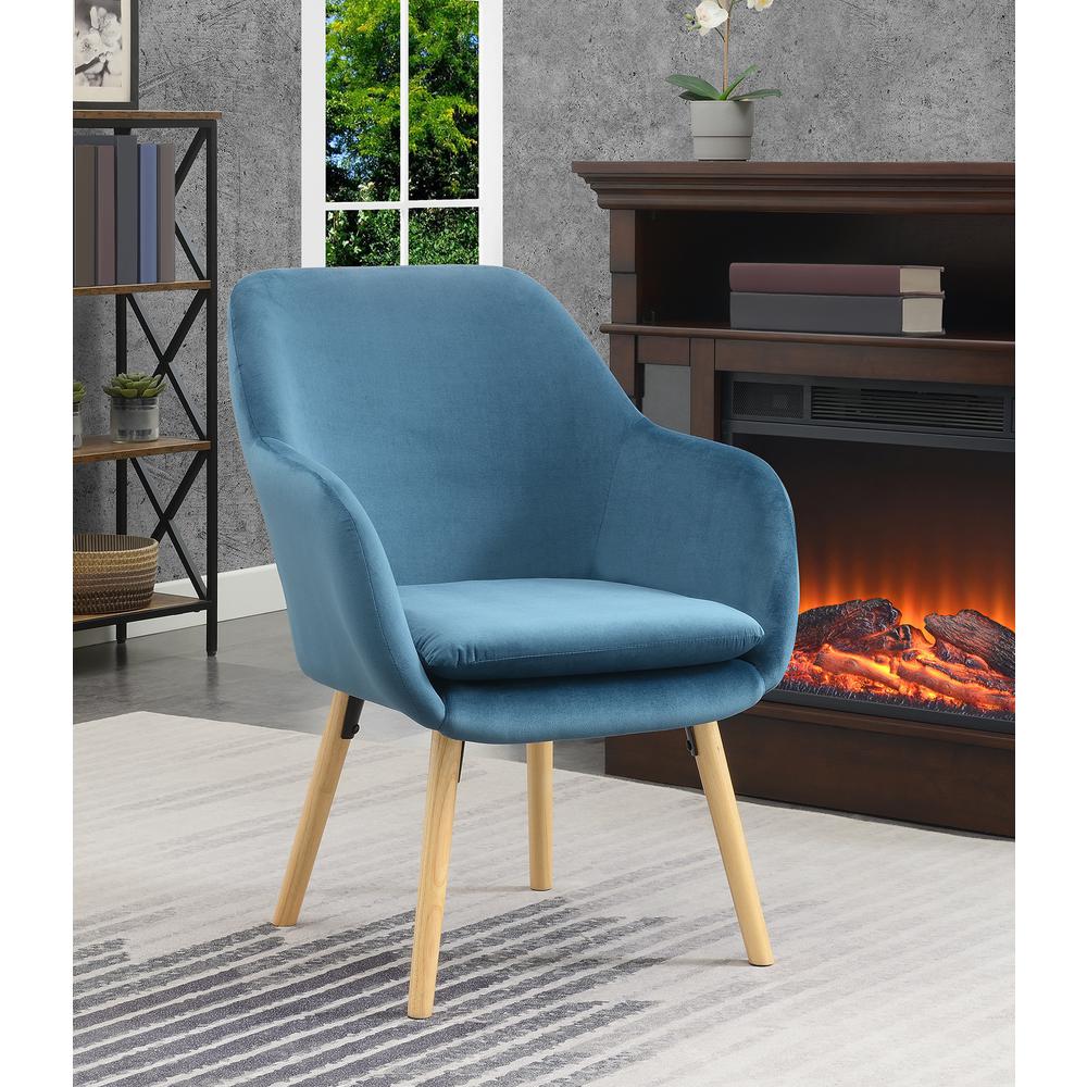 Take a Seat Charlotte Accent Chair, Blue Velvet
