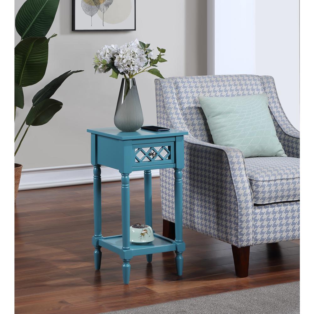 French Country Khloe Deluxe - 1 Drawer Accent Table with Shelf