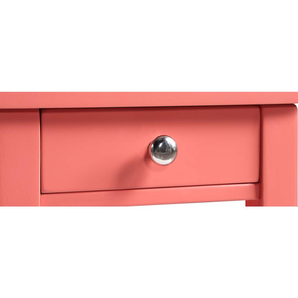 American Heritage 1 Drawer Chairside End Table with Shelves Coral