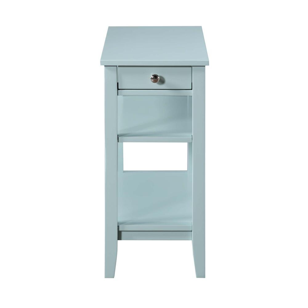 American Heritage 1 Drawer Chairside End Table with Shelves Sea Foam Blue