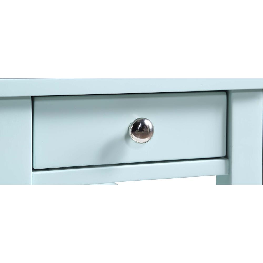American Heritage 1 Drawer Chairside End Table with Shelves Sea Foam Blue