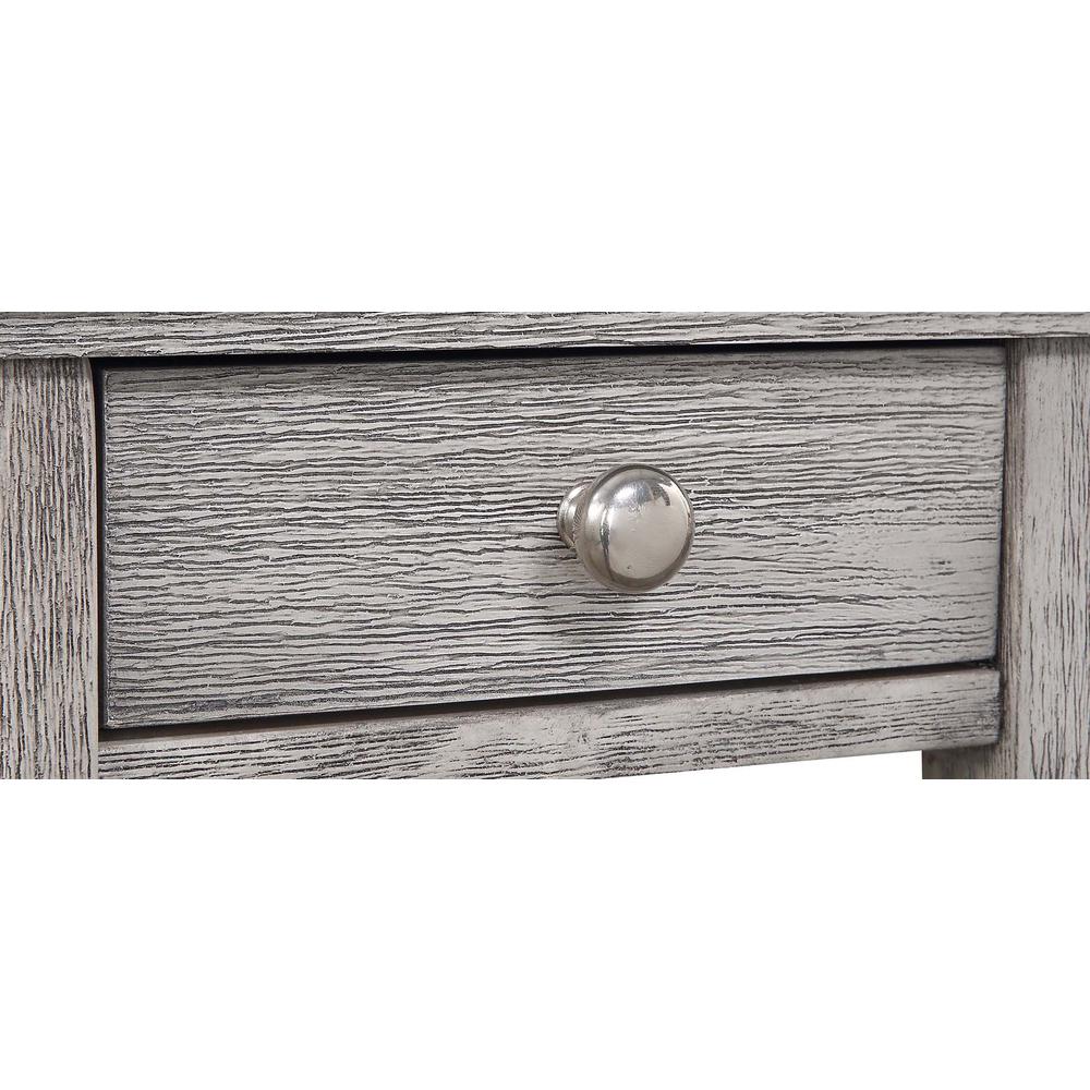 American Heritage 1 Drawer Chairside End Table with Shelves Wirebrush Light Gray