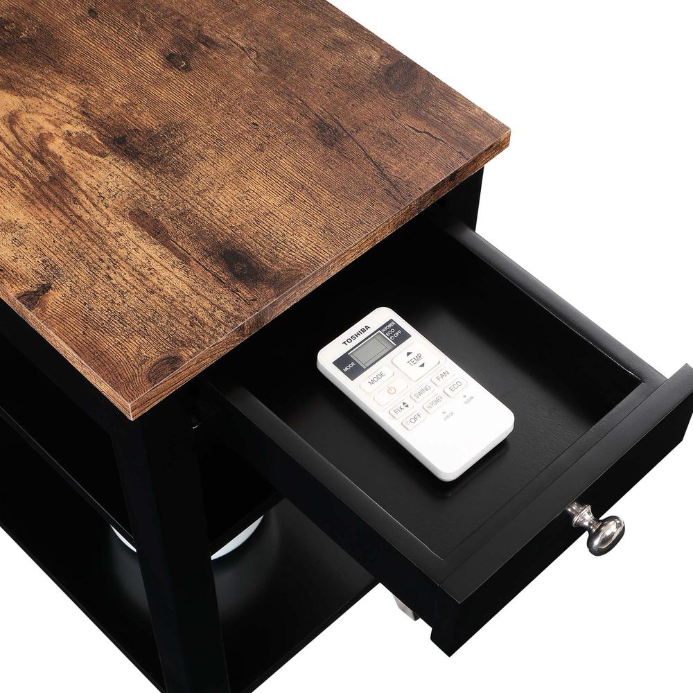 American Heritage 1 Drawer Chairside End Table, with Shelves