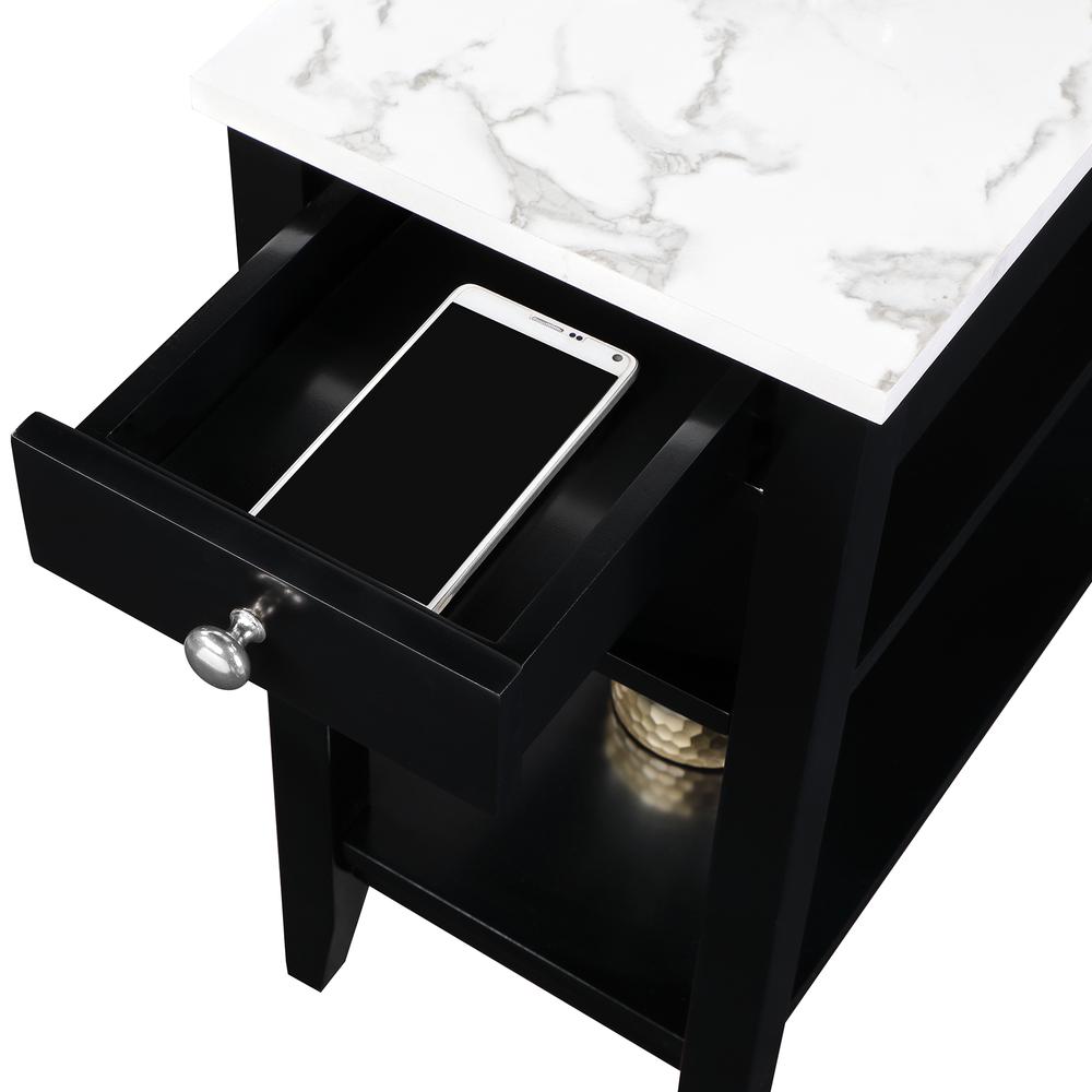 American Heritage 1 Drawer Chairside End Table with Shelves