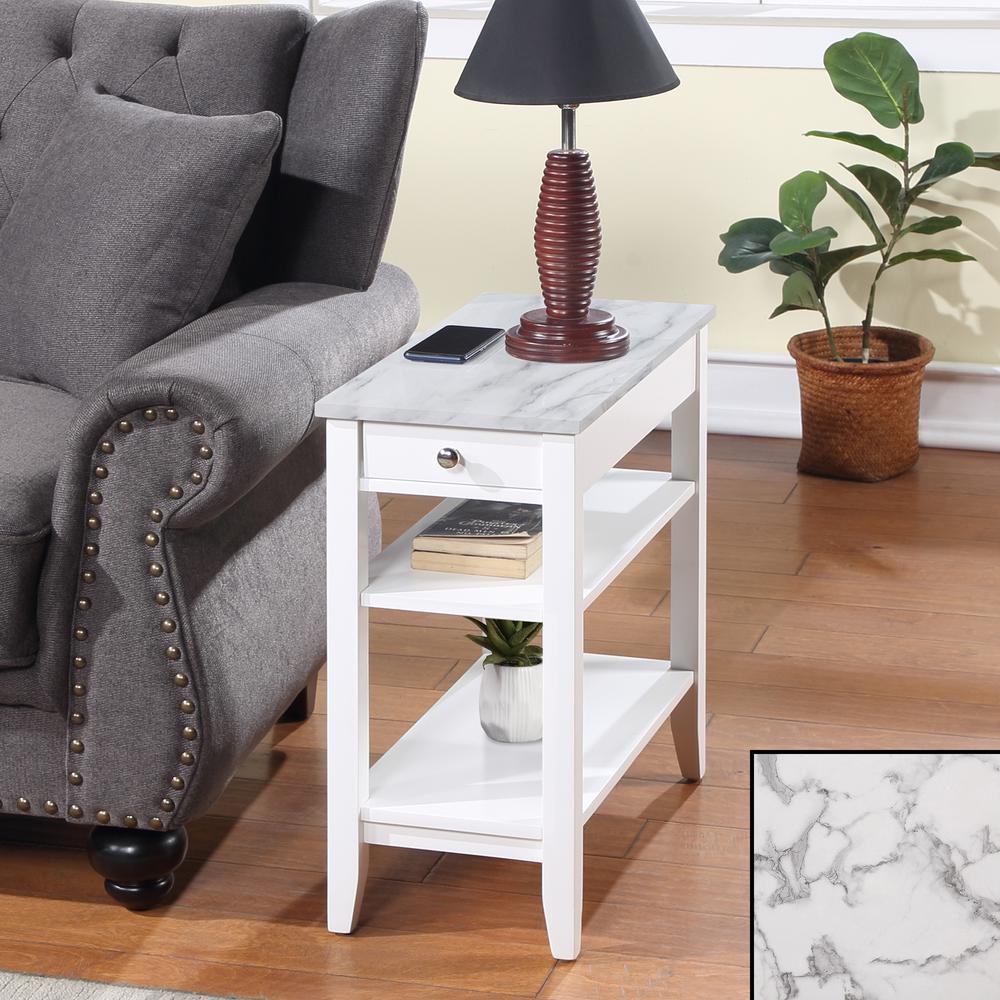 American Heritage 1 Drawer Chairside, End Table with Shelves