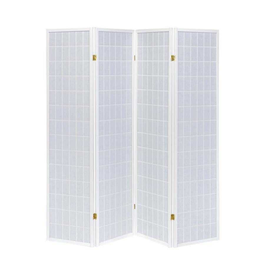 Roberto 4-panel Folding Screen White
