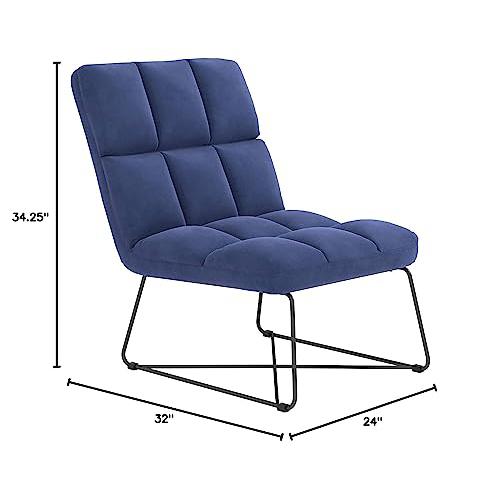 Lux Armless Upholstered Accent Chair Midnight Blue