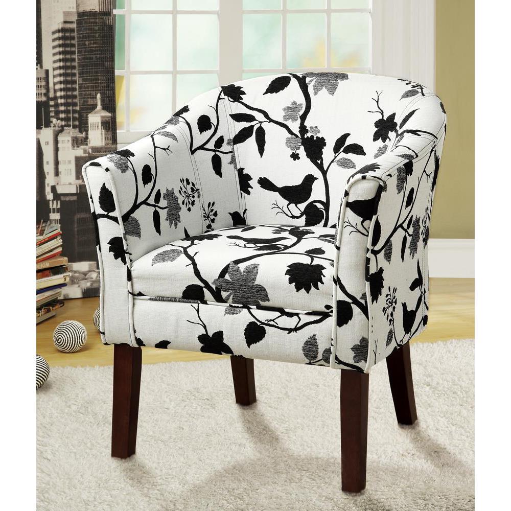 Accent Chair Traditional, Black/White