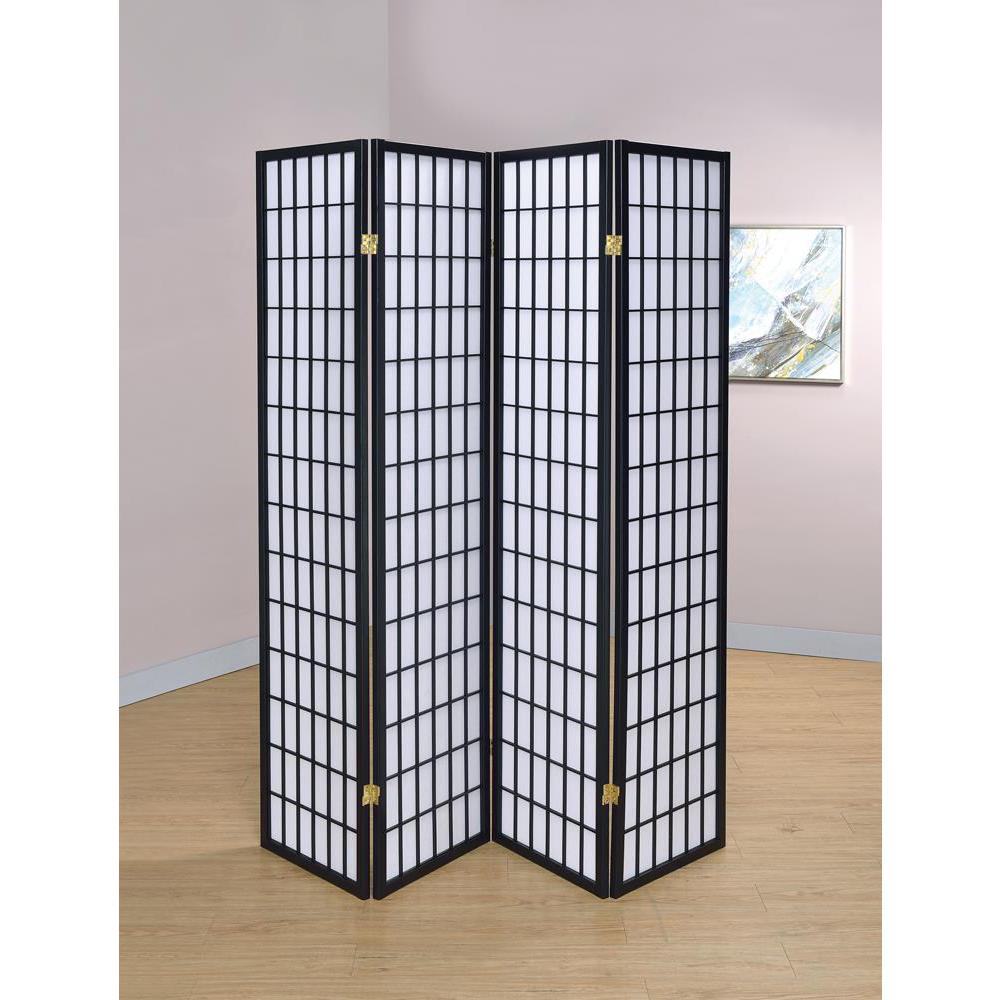 Roberto 4-panel Folding Screen Black and White