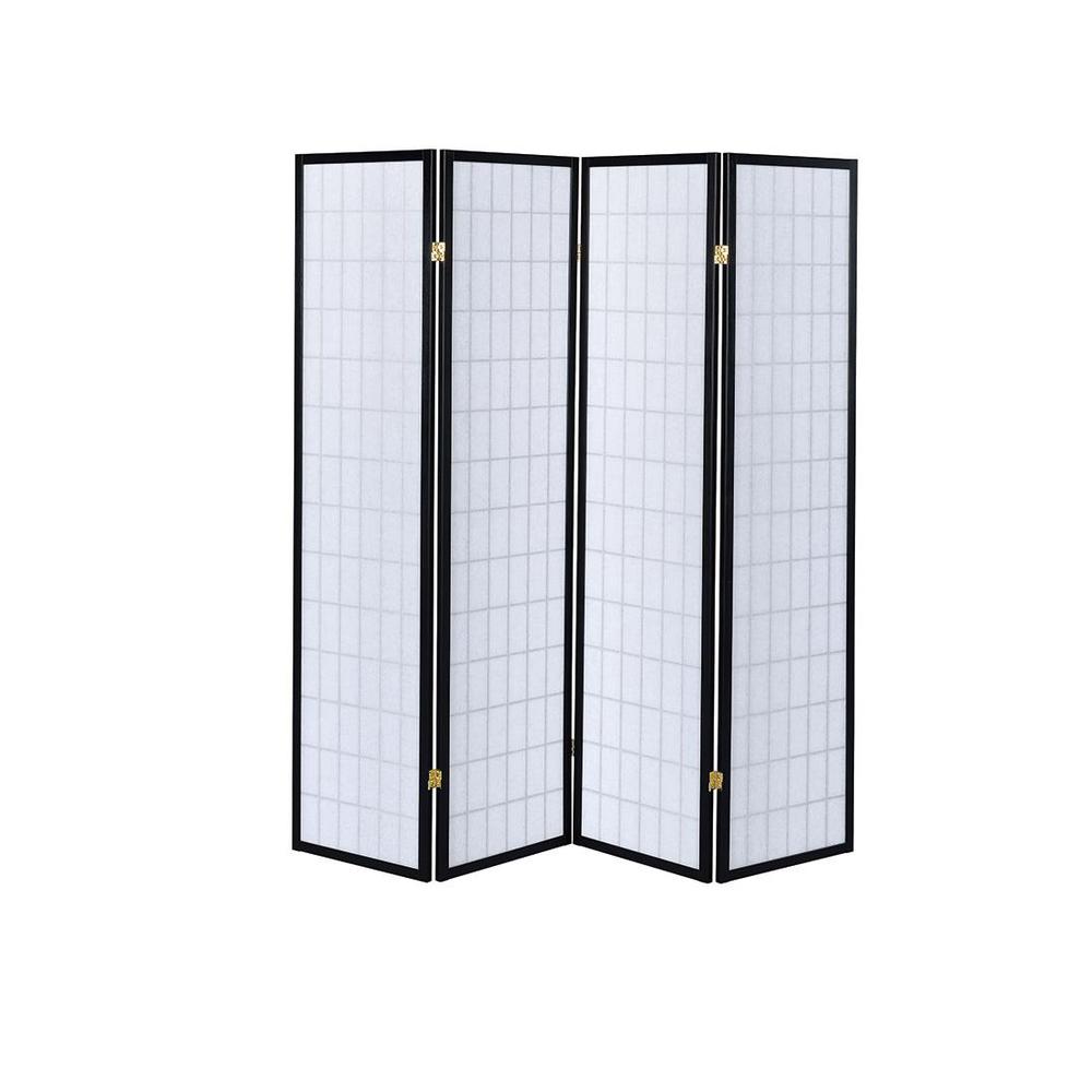 Roberto 4-panel Folding Screen Black and White
