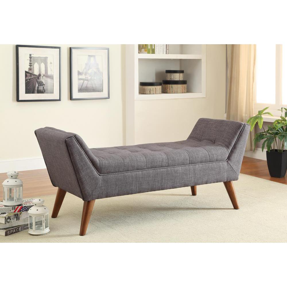 Benjamin Flared Arm Bench Grey and Brown
