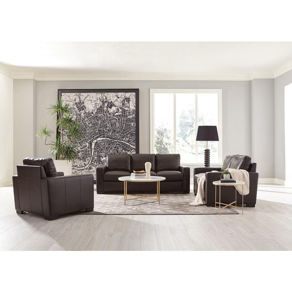 Boardmead Track Arms Upholstered Chair Dark Brown