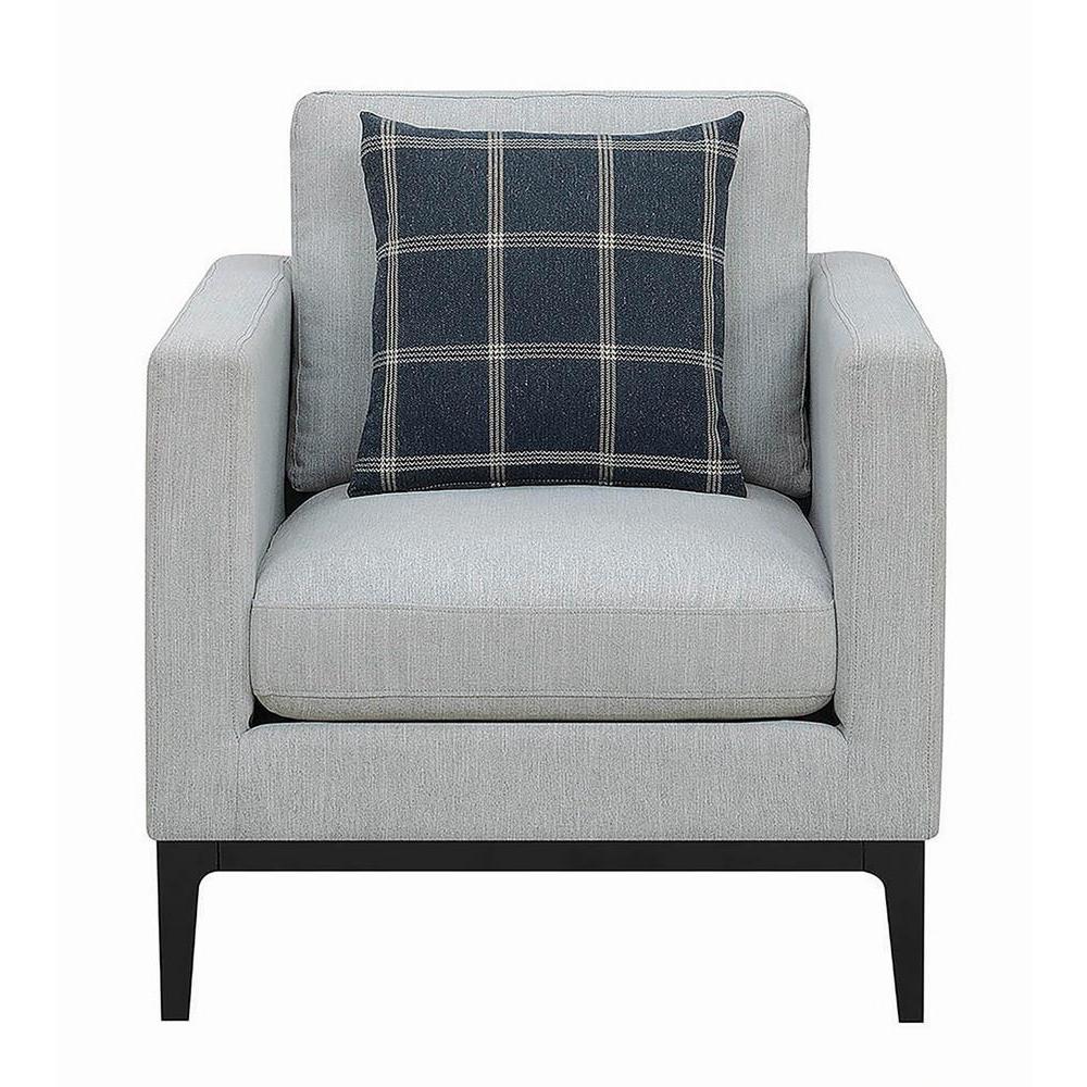Apperson Cushioned Back Arm Chair Light Grey