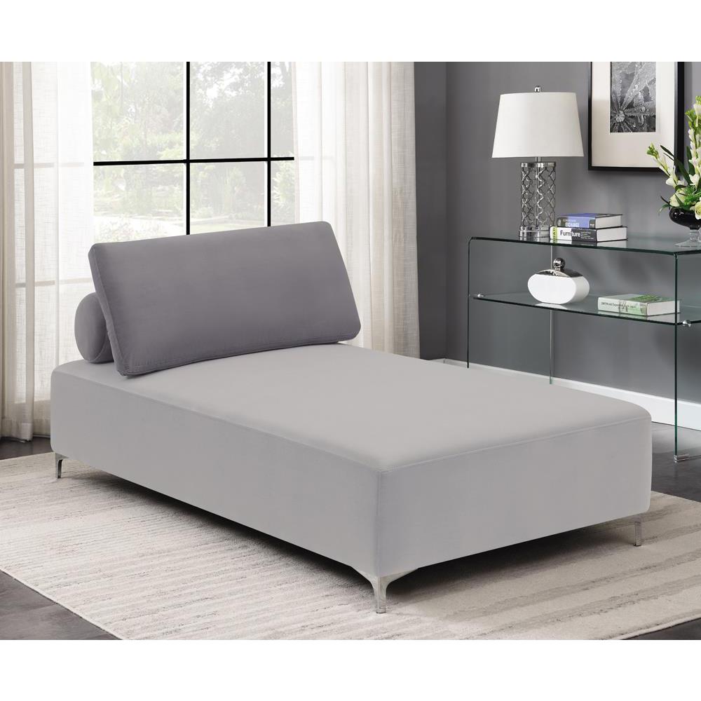 Giovanni Upholstered Accent Chaise with Removable Pillow Grey